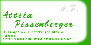 attila pissenberger business card